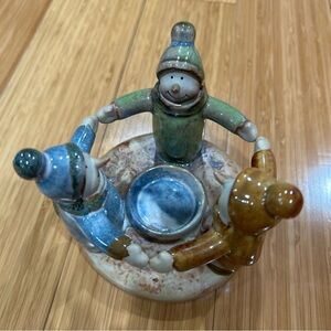 Kirkland’s Potter’s Garden Snowmen Candle Holder Christmas Family Faith Friends